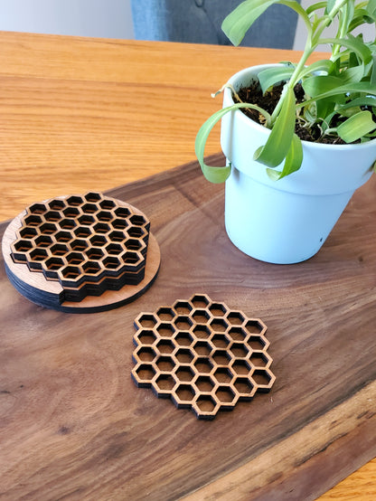 Beehive Coaster Set with Holder