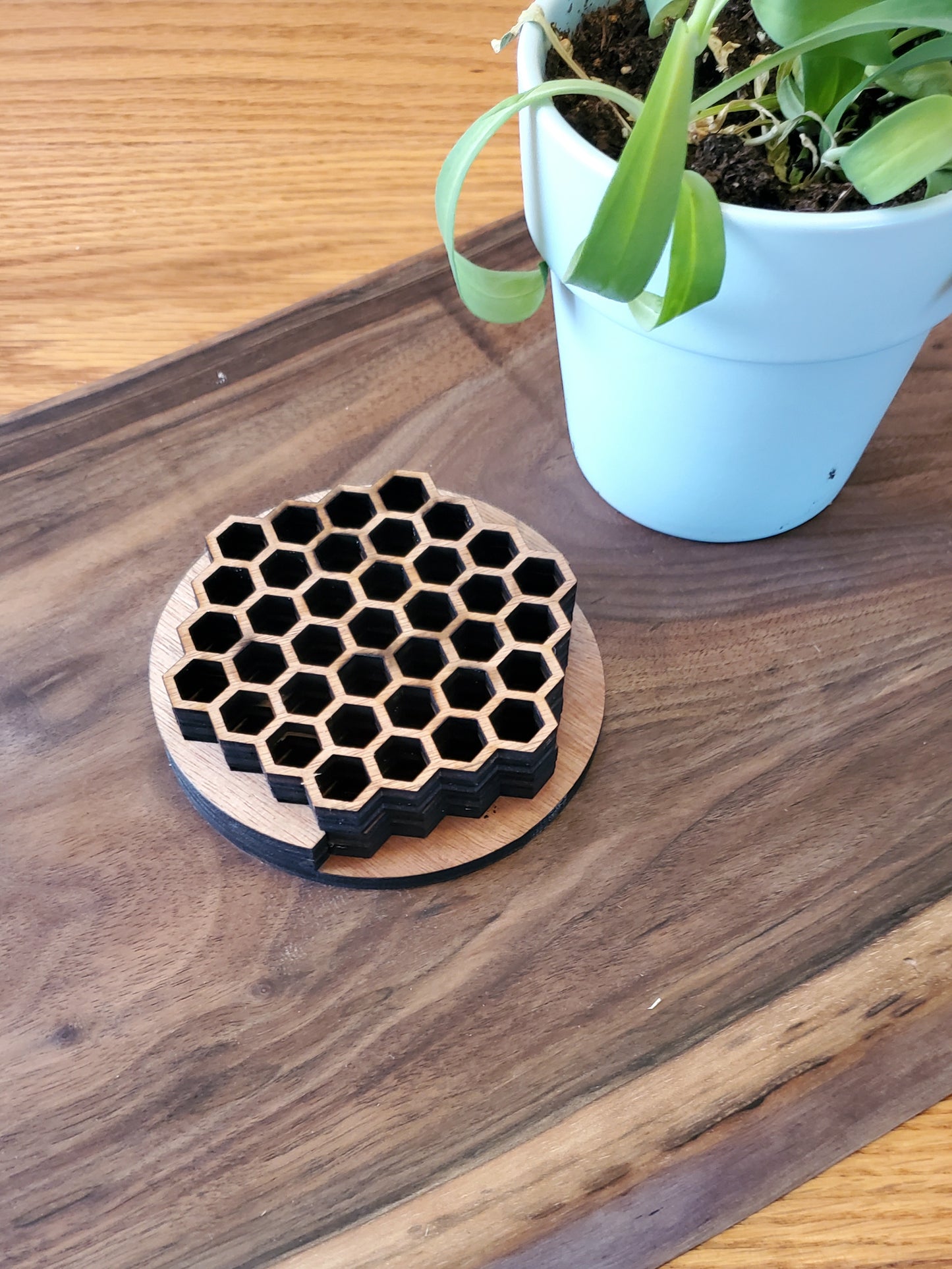 Beehive Coaster Set with Holder