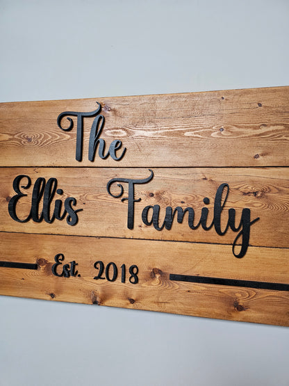 Custom Family Name Sign