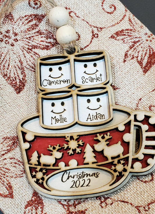 Marshmallow Family Ornaments